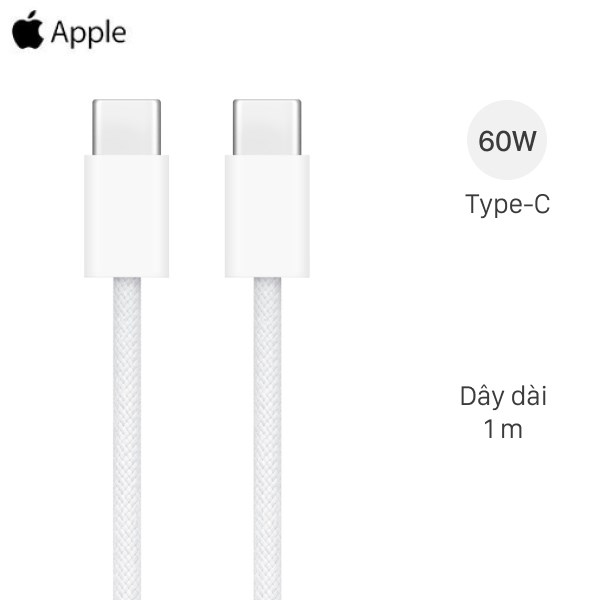 Cáp USB-C to Type-C Apple dây dù 1m chính hãng